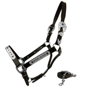 Star and Diamond Silver Showhalfter mit Lederleine